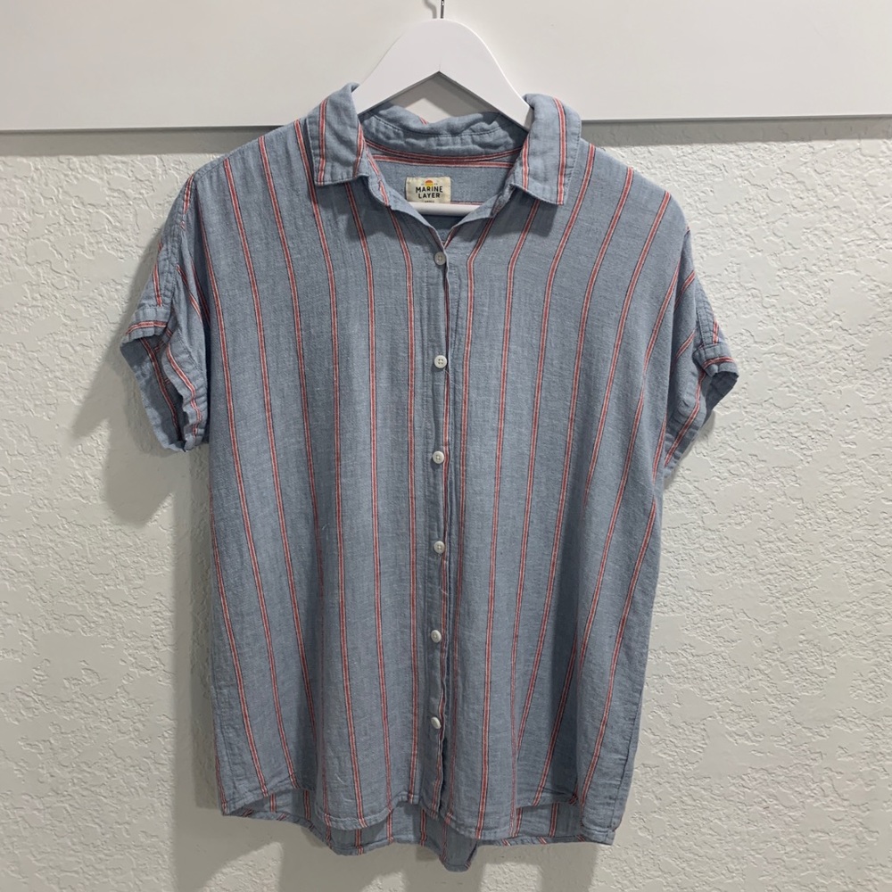 Marine Layer Striped Button Up
